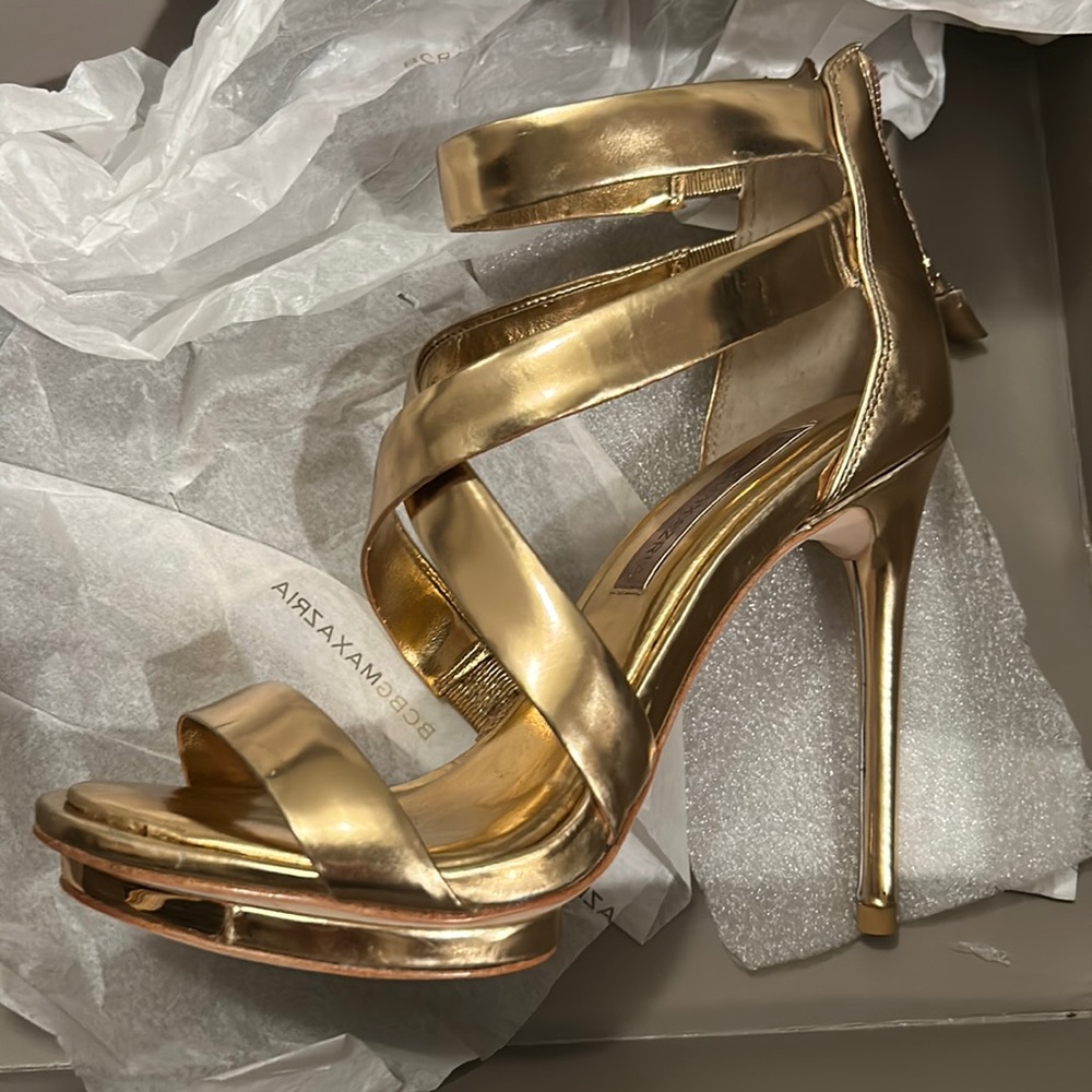 BCBG Max Azria Gold Lemour High heel stilettos